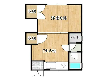 寺田ハイツ(1DK/1階)の間取り写真