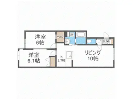 ルミエール フォレスト(2LDK/2階)の間取り写真