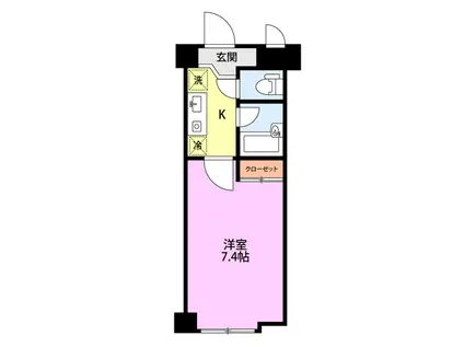 ワンノール米山A(1K/1階)の間取り写真