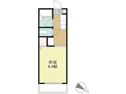 ロサコーポ(ワンルーム/2階)の間取り写真