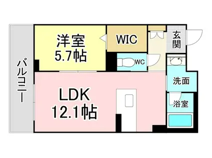 フルール・ド・ヒサノ(1LDK/2階)の間取り写真