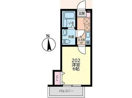 CASAMOMA中野島(1K/2階)の間取り写真