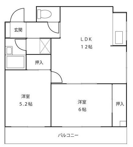 アザミハイツ(2LDK/3階)の間取り写真