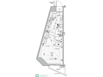 PREMIUM CUBE 池袋要町(1K/7階)の間取り写真