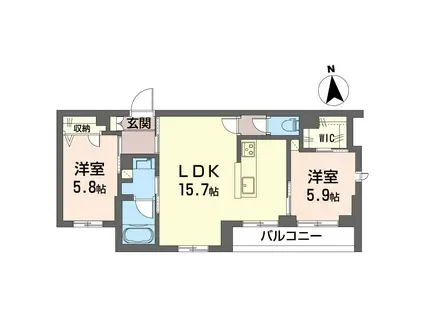 グレース二子(2LDK/2階)の間取り写真