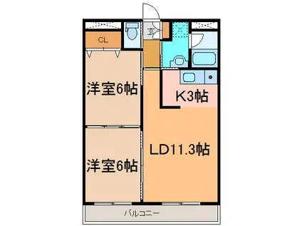 フォルテ(2LDK/4階)の間取り写真