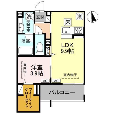 D-RADIANTE(1LDK/1階)の間取り写真