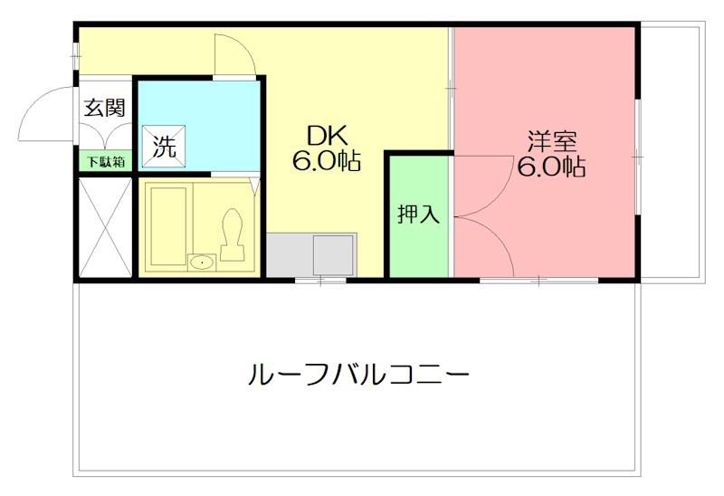 ピエモンテハイツ(1DK/4階)の間取り写真