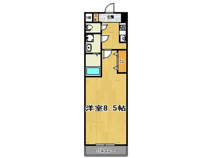 レジデンス塚本ヴィークス(1K/5階)の間取り写真