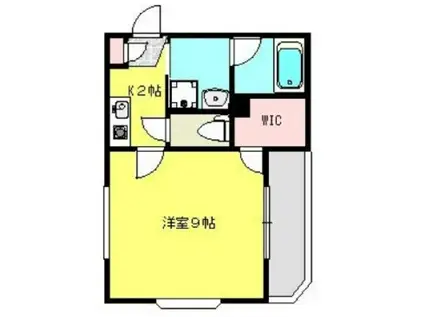 プレザントプレイス(1K/2階)の間取り写真