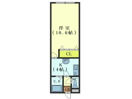 トクトラストIII(1K/3階)の間取り写真