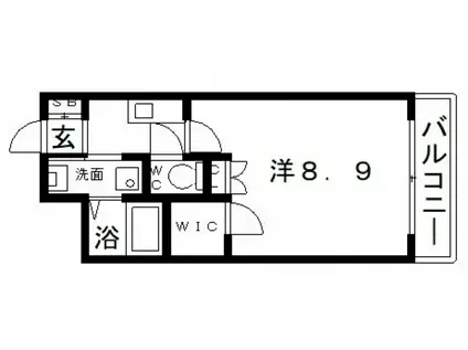 ウェルスクエア長居公園(1K/2階)の間取り写真