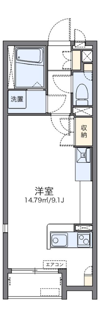 レオネクストカサベルテ(ワンルーム/2階)の間取り写真