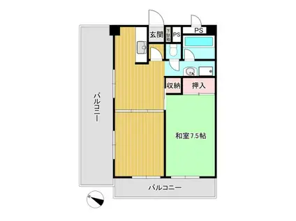 宮崎台グリーンパレス(2DK/5階)の間取り写真