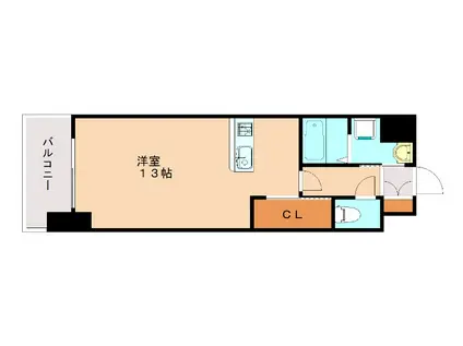 ロイヤルノースナイン(1K/9階)の間取り写真