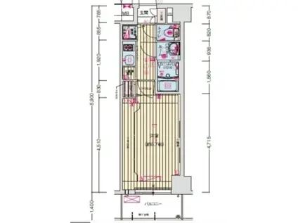 プレサンス京都鴨川(1K/6階)の間取り写真