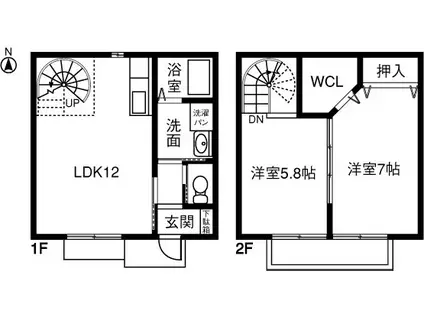 モンテノーメ(2LDK/1階)の間取り写真