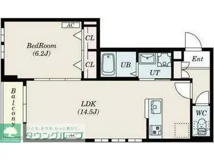 SAKURA ST.東中神(1LDK/1階)の間取り写真
