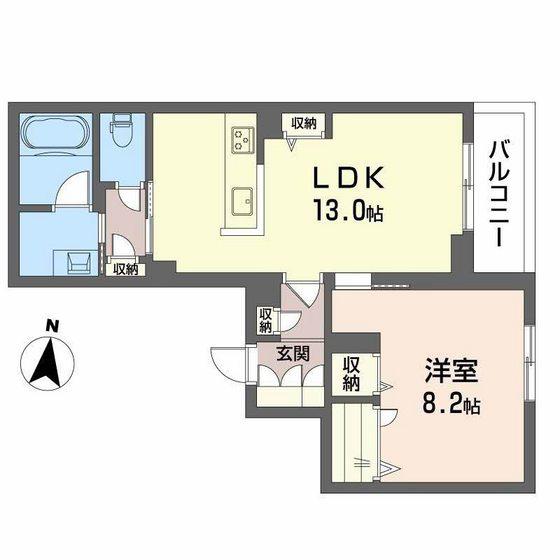 ラウンドヒルズK(1LDK/2階)の間取り写真