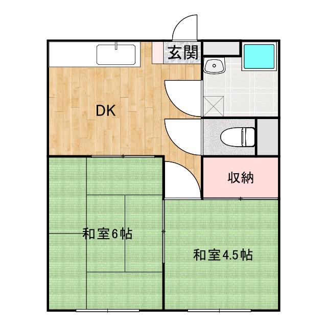 コーポ幸(2DK/1階)の間取り写真