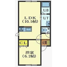 M.S.HIRO(1LDK/2階)の間取り写真