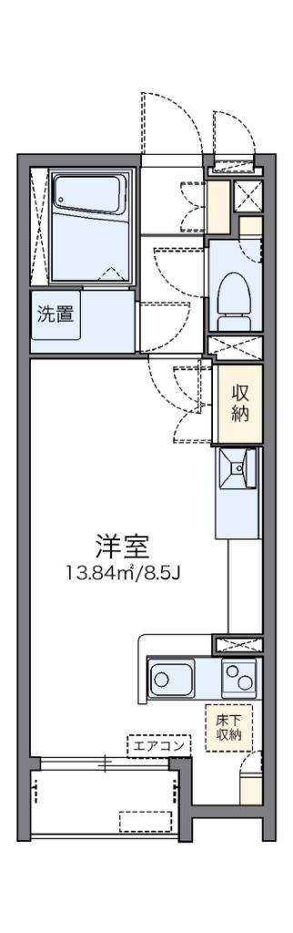 レオネクストCREA東館(ワンルーム/1階)の間取り写真