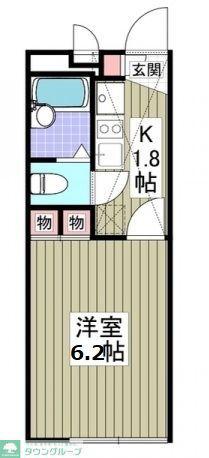 弥生台ガーデン(1K/1階)の間取り写真