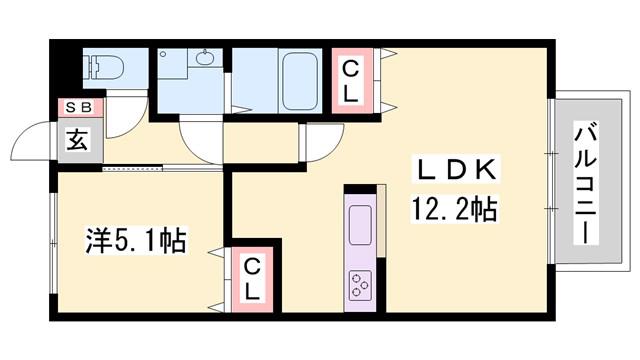 レオントポディウムII番館(1LDK/2階)の間取り写真