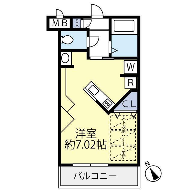 グランヴァン大井町II(ワンルーム/8階)の間取り写真