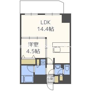 セレニテ梅田北PREMIUM(1LDK/2階)の間取り写真