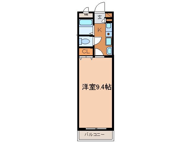 メゾンバヴァール(1K/2階)の間取り写真