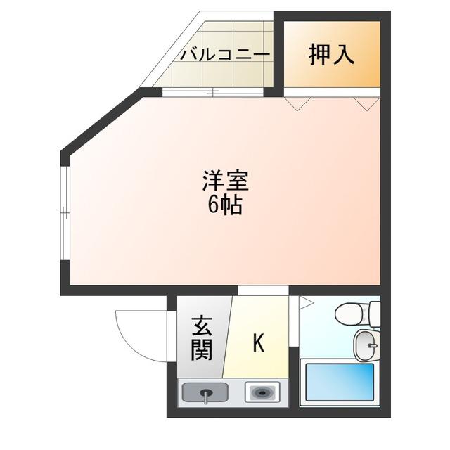 ボンジュール福島(ワンルーム/1階)の間取り写真