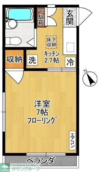 サンフォーレスト(1K/2階)の間取り写真