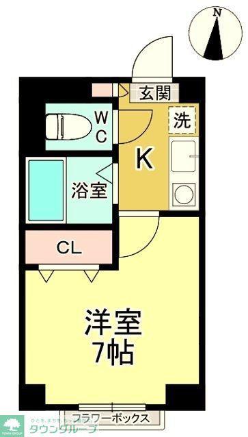 ぺパンシエソワII(1K/2階)の間取り写真