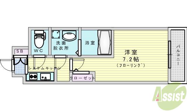 S-RESIDENCE新大阪ウエスト(1K/3階)の間取り写真