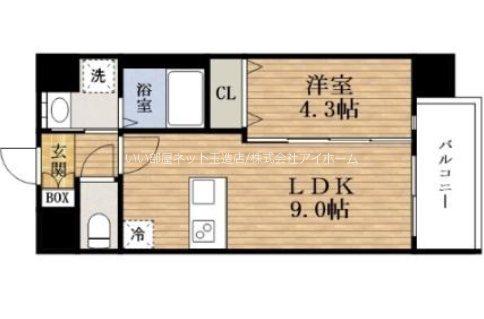 フォーゼ舟橋町(1LDK/4階)の間取り写真