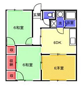 ハイツエスポワール(3DK/2階)の間取り写真