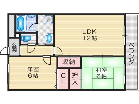 エステート(2LDK/1階)の間取り写真