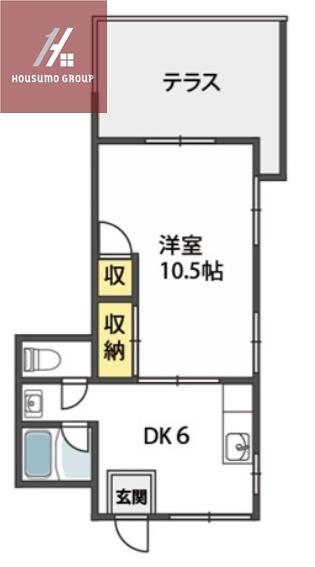サイレンスハイム(1DK/1階)の間取り写真