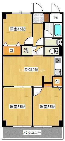 藤和平塚コープ(3DK/11階)の間取り写真