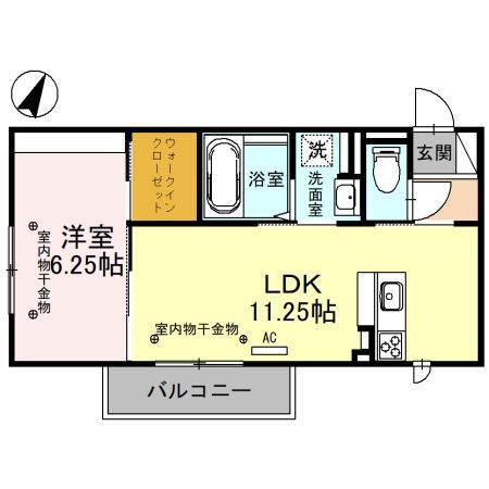 Dレジデンス兼六元町I(1LDK/3階)の間取り写真