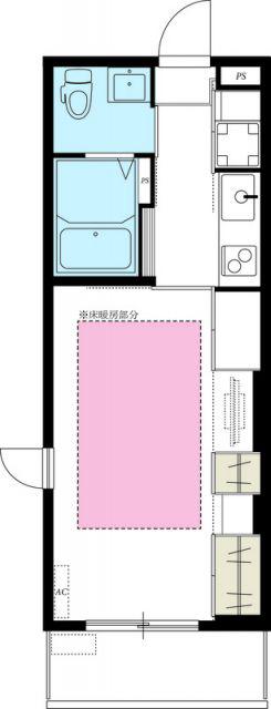 リブリ みらい(1K/1階)の間取り写真