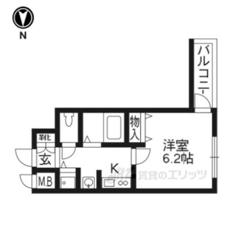 プレサンス京都四条河原町ネクステージ(1K/3階)の間取り写真