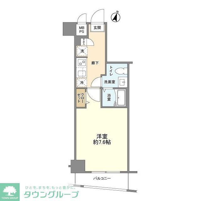 GENOVIA石神井台GREEN VEIL(1K/4階)の間取り写真