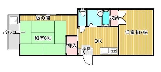 エスパシオ田無(2DK/2階)の間取り写真