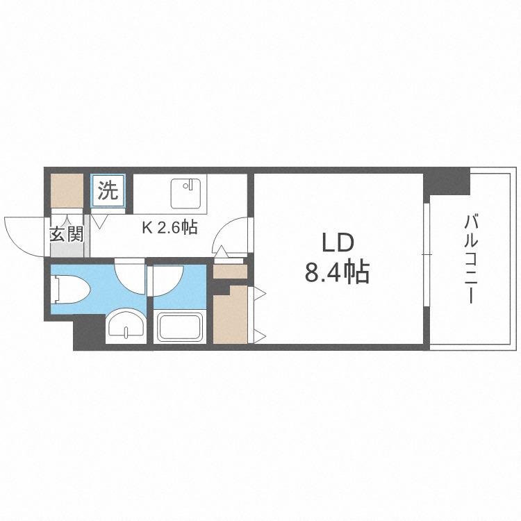 レジディア北3条(1K/7階)の間取り写真