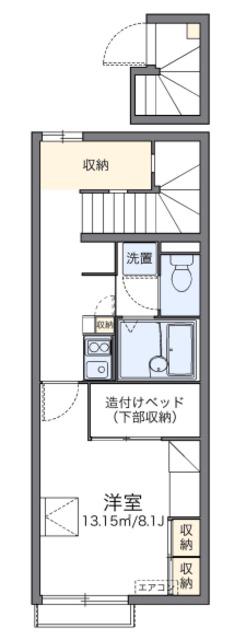 レオパレス日向坂(1K/2階)の間取り写真