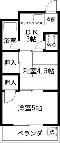 グリーンリッジ堺(2K/1階)の間取り写真