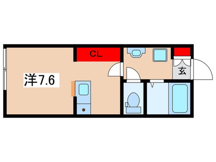 HENMISO II(ワンルーム/1階)の間取り写真