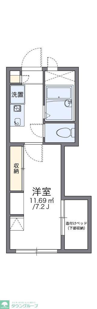 レオパレス駒場東大前(1K/1階)の間取り写真